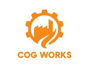 Orange Cogwheel Factory logo design