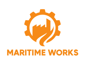 Orange Cogwheel Factory logo design