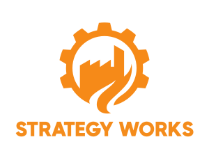 Orange Cogwheel Factory logo design