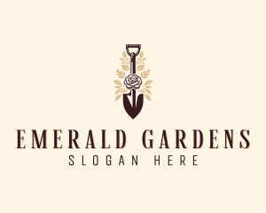 Shovel Flower Gardening logo design