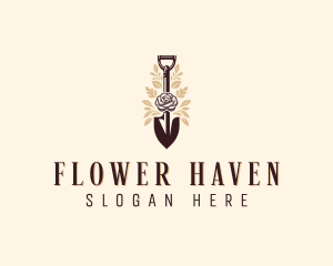 Shovel Flower Gardening logo design