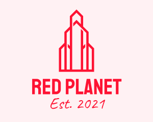 Red Tower Skyline  logo design