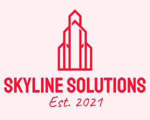 Red Tower Skyline  logo design