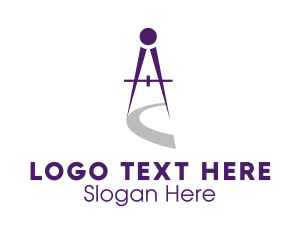 Purple Circle - Compass Drawing Architect logo design