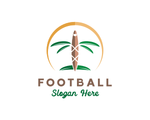 Tropical Palm Tree Airplane Logo