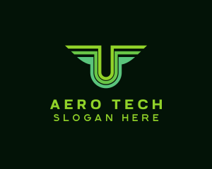 Aero - Modern Wings Letter U logo design