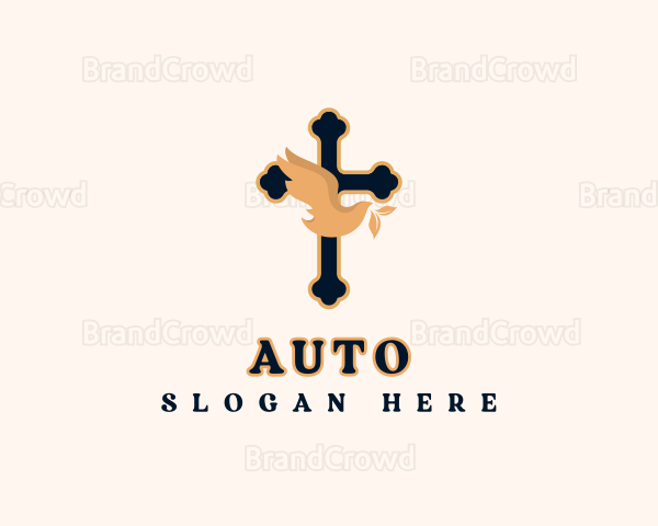 Religion Cross Dove Logo