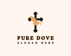 Dove - Religion Cross Dove logo design