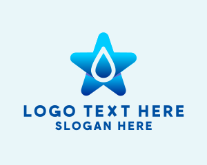 Pool Cleaner - Star Water Droplet logo design