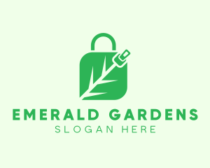 Plant Zipper Shopping Bag logo design