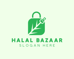 Plant Zipper Shopping Bag logo design