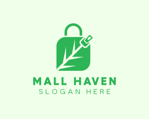 Plant Zipper Shopping Bag logo design