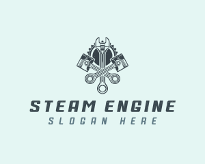 Wrench Piston Engine logo design