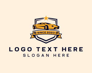 Transportation - Sports Car Shield logo design