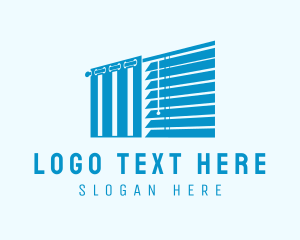 Window - Interior Design Curtain logo design