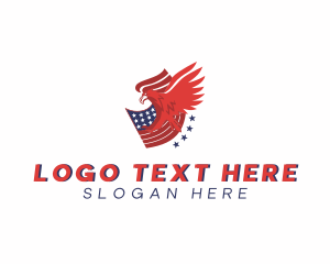 Bird - American Eagle Flag logo design