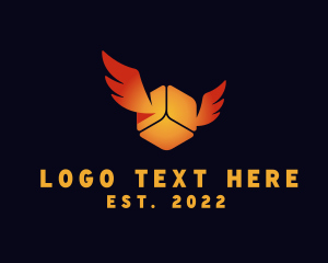 Parcel - Delivery Box Wings logo design