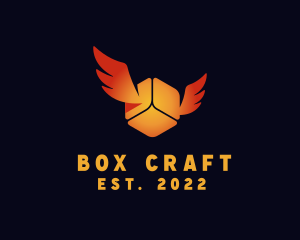 Box - Delivery Box Wings logo design
