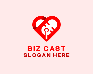 Podcast - Heart Microphone Podcast logo design