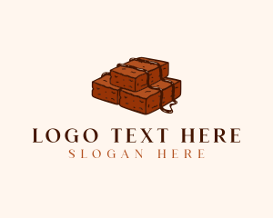 Handdrawn - Chocolate Brownies Dessert logo design