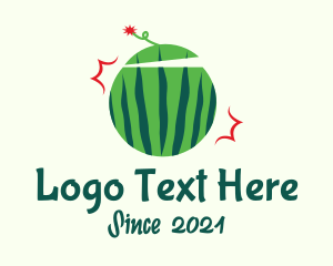 Watermelon Slice - Watermelon Fruit Bomb logo design