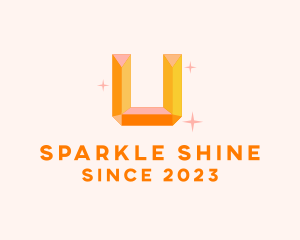 Twinkle - Shiny Gem Letter U logo design