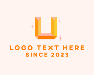 Twinkle - Shiny Gem Letter U logo design