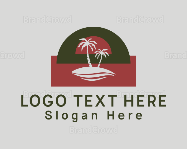 Palm Tree Sunset Logo