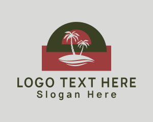 Seafarer - Palm Tree Sunset logo design