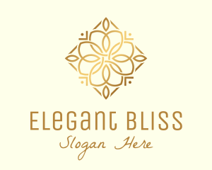 Pattern - Gold Flower Diamond logo design