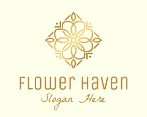 Gold Flower Diamond  logo design