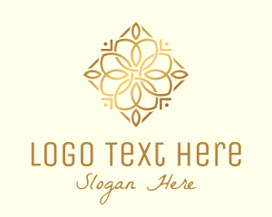 Gold Flower Diamond  Logo