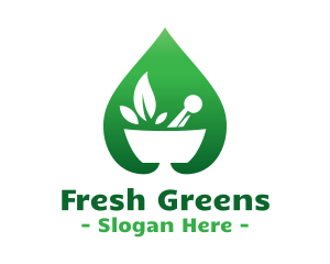 Salad - Green Salad Leaf logo design
