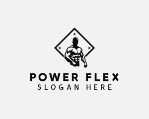 Muscular - Muscular Fitness Gym logo design