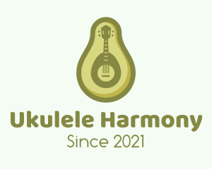 Ukulele - Avocado Guitar Music logo design