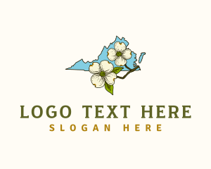 Map - Virginia State Flower logo design