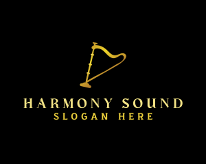 Harp Music Instrument logo design