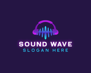 Headset Sound Wave logo design