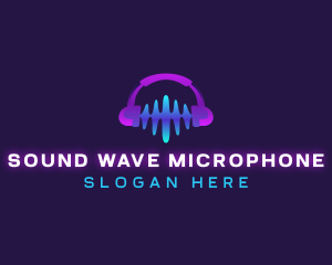 Headset Sound Wave logo design