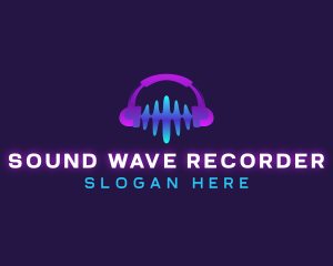 Headset Sound Wave logo design