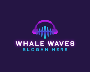 Headset Sound Wave logo design