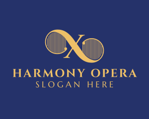 Opera - Harp Strings Lyre Music logo design