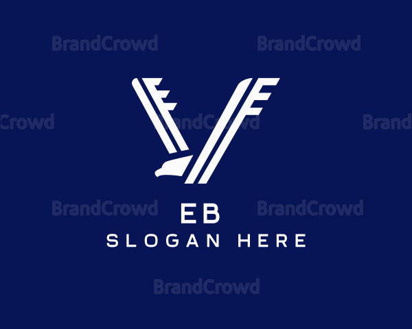 Eagle Bird Wings Letter V Logo