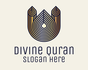 Quran - Gold Muslim Mosque logo design