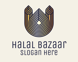 Gold Muslim Mosque logo design