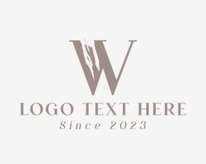 Letter W - Art Brush Stroke Letter W logo design