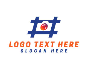 Lens - Hashtag Camera Photography logo design