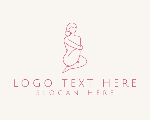 Line - Pink Feminine Woman logo design