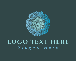 Drawing - Blue Mandala Pattern logo design