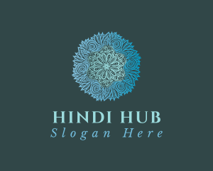 Hindi - Blue Mandala Pattern logo design